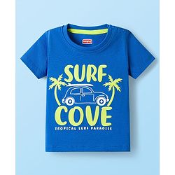 Babyhug 100% Cotton Knit Half Sleeves T-Shirts With Stripes & Beach Theme Printed Pack Of 3 - Multicolour