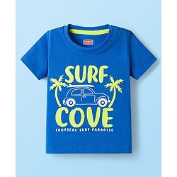 Babyhug 100% Cotton Knit Half Sleeves T-Shirts With Stripes & Beach Theme Printed Pack Of 3 - Multicolour