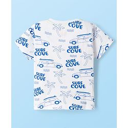 Babyhug 100% Cotton Knit Half Sleeves T-Shirts With Stripes & Beach Theme Printed Pack Of 3 - Multicolour