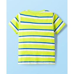Babyhug 100% Cotton Knit Half Sleeves T-Shirts With Stripes & Beach Theme Printed Pack Of 3 - Multicolour