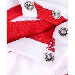 Babyhug Cotton Knit Half Sleeves T-Shirt With Teddy Bear Patch - Multicolor