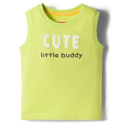 Babyhug Cotton Knit Sleeveless Tank T-Shirt With Text Print Pack of 3 - Multicolor