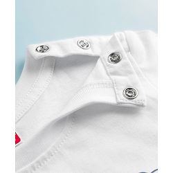 Babyhug Cotton Knit Half Sleeves T-Shirt with Safari Theme Print - White