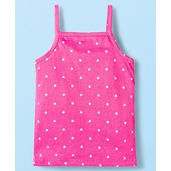 Babyhug 100% Cotton Knit Sleeveless Floral, Bunny & Polka Dots Printed Slips Pack of 3 - White, Yellow & Pink