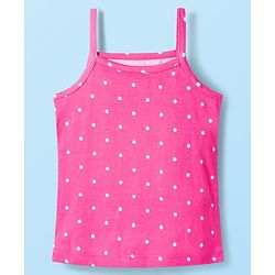 Babyhug 100% Cotton Knit Sleeveless Floral, Bunny & Polka Dots Printed Slips Pack of 3 - White, Yellow & Pink