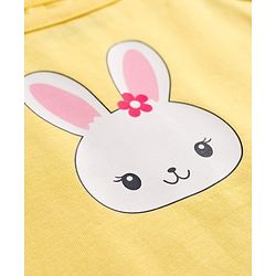 Babyhug 100% Cotton Knit Sleeveless Floral, Bunny & Polka Dots Printed Slips Pack of 3 - White, Yellow & Pink