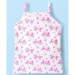 Babyhug 100% Cotton Knit Sleeveless Floral, Bunny & Polka Dots Printed Slips Pack of 3 - White, Yellow & Pink