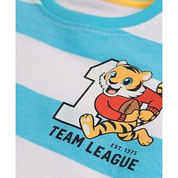 Babyhug Cotton Knit Half Sleeves Striped T-Shirt With Beach Theme Print - Multicolor