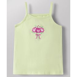 Babyhug 100% Cotton Knit Sleeveless Slips with Heart & Floral Print Pack of 3 -Pink & White