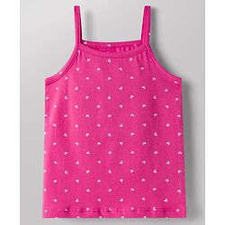 Babyhug 100% Cotton Knit Sleeveless Slips with Heart & Floral Print Pack of 3 -Pink & White
