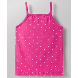 Babyhug 100% Cotton Knit Sleeveless Slips with Heart & Floral Print Pack of 3 -Pink & White