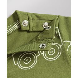 Babyhug 100% Cotton Knit Half Sleeves Co-Ords T-Shirt & Shorts Night Suit with Vehicle Print Pack of 2 - Green & White