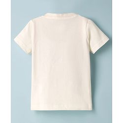 Babyhug Cotton Knit Half Sleeves T-Shirt & Shorts Night Suit With Jeep Print - White