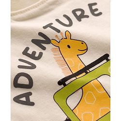 Babyhug Cotton Knit Half Sleeves T-Shirt & Shorts Night Suit With Jeep Print - White