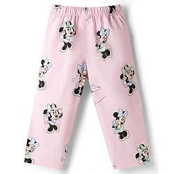 Babyhug Disney Cotton Woven Full Sleeves Shirt & Pyjama Co-ord Night Suit With Minnie Mouse Print - Pink