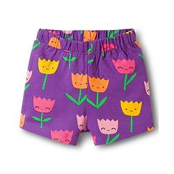 Babyhug Cotton Knit Half Sleeves Co-ords T-Shirt & Shorts Night Suit with Floral Print - Purple