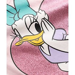 Pine Kids Disney Single Jersey Knit Half Sleeves T-Shirt with Daisy Duck Graphic - Pink