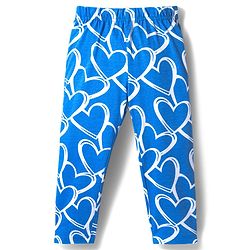 Babyhug Cotton Knit Half Sleeves Hearts Printed Co-Ords T-Shirt & Pyjama Night Suit - Blue