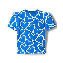 Babyhug Cotton Knit Half Sleeves Hearts Printed Co-Ords T-Shirt & Pyjama Night Suit - Blue