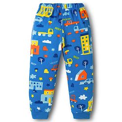 Babyhug Cotton Knit Half Sleeves Co-ords T-Shirt & Pajama Night Suit with City Landscape Print - Blue