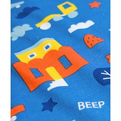 Babyhug Cotton Knit Half Sleeves Co-ords T-Shirt & Pajama Night Suit with City Landscape Print - Blue