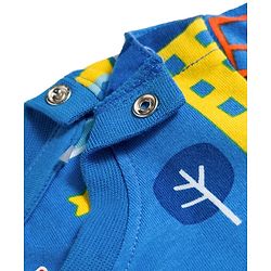 Babyhug Cotton Knit Half Sleeves Co-ords T-Shirt & Pajama Night Suit with City Landscape Print - Blue