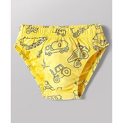 Babyhug 100% Cotton Single Jersey Knit Antibacterial Briefs With Car & Dino Print Pack of 3 - Multicolor