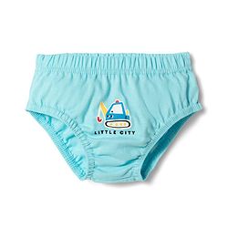 Babyhug 100% Cotton Knit Antibacterial Vehicle Printed Briefs Pack of 3 - Blue Navy & White