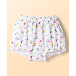 Babyhug 100% Cotton Knit Polka Dots & Floral Printed Antibacterial Bloomers Pack Of 3 - Multicolour