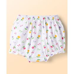 Babyhug 100% Cotton Knit Polka Dots & Floral Printed Antibacterial Bloomers Pack Of 3 - Multicolour