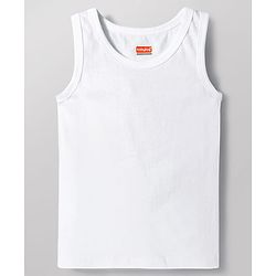 Babyhug 100% Organic Cotton Knit Sleeveless Solid Colour  Vests Pack of 3 - White