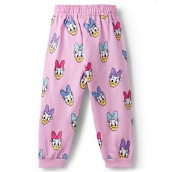 Babyhug Disney Single Jersey Knit Half Sleeves T-Shirt & Pyjama Night Suit with Daisy Duck Graphics - Pink