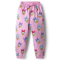 Babyhug Disney Single Jersey Knit Half Sleeves T-Shirt & Pyjama Night Suit with Daisy Duck Graphics - Pink