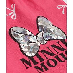 Babyhug Disney Single Jersey Knit Above Knee Length Shorts with Minnie Mouse Graphic & Bow Applique Pack of 2 - Multicolor