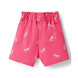 Babyhug Disney Single Jersey Knit Above Knee Length Shorts with Minnie Mouse Graphic & Bow Applique Pack of 2 - Multicolor