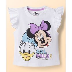 Babyhug Disney Single Jersey Knit Half Sleeves T-Shirt & Skirts Set With Minnie Mouse Graphics- Multicolor
