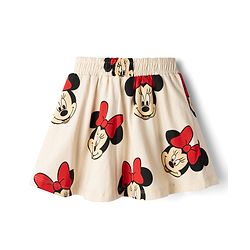 Babyhug Disney Single Jersey Knit Half Sleeves T-Shirt & Skirts Set With Minnie Mouse Graphics- Multicolor