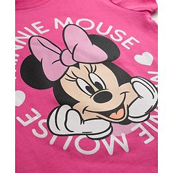 Babyhug Disney 100% Cotton Knit Half Sleeves T-Shirt & Joggers Set With Minnie Mouse Graphic - Multicolor