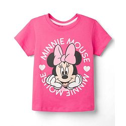 Babyhug Disney 100% Cotton Knit Half Sleeves T-Shirt & Joggers Set With Minnie Mouse Graphic - Multicolor