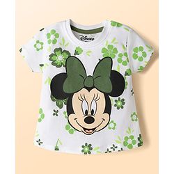 Babyhug Disney Single Jersey Knit Half Sleeves T-Shirt & Shorts Set With Minnie Mouse Graphics - Multicolor