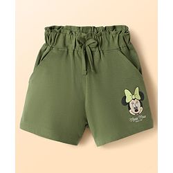 Babyhug Disney Single Jersey Knit Half Sleeves T-Shirt & Shorts Set With Minnie Mouse Graphics - Multicolor