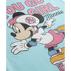 Babyhug Disney Single Jersey Knit Half Sleeves T-Shirt With Minnie Mouse Graphics - Sky Blue