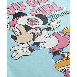 Babyhug Disney Single Jersey Knit Half Sleeves T-Shirt With Minnie Mouse Graphics - Sky Blue