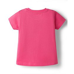 Babyhug Disney Single Jersey Knit Half Sleeves T-Shirt With Minnie Mouse Graphics - Pink