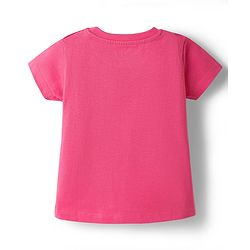 Babyhug Disney Single Jersey Knit Half Sleeves T-Shirt With Minnie Mouse Graphics - Pink