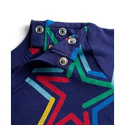 Babyhug Cotton Knit Half Sleeves T-Shirt & Pyjama Co-ord Night Suit With Star Print - Navy Blue
