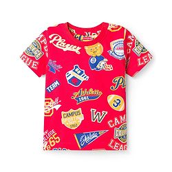 Babyhug Cotton Knit Half Sleeves T-Shirt & Pyjama Co-ord Night Suit With Text Print - Red