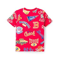 Babyhug Cotton Knit Half Sleeves T-Shirt & Pyjama Co-ord Night Suit With Text Print - Red