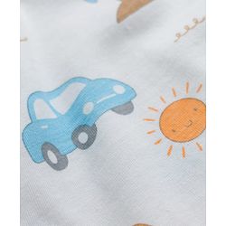 Babyhug Cotton Knit Half Sleeves T-Shirt & Shorts Co-ord Night Suit With Beach Theme Print - White