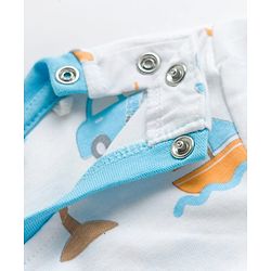Babyhug Cotton Knit Half Sleeves T-Shirt & Shorts Co-ord Night Suit With Beach Theme Print - White